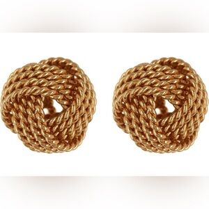 NEVER WORN!!! 18K Gold Plated Sterling Silver Textured Knot Earrings